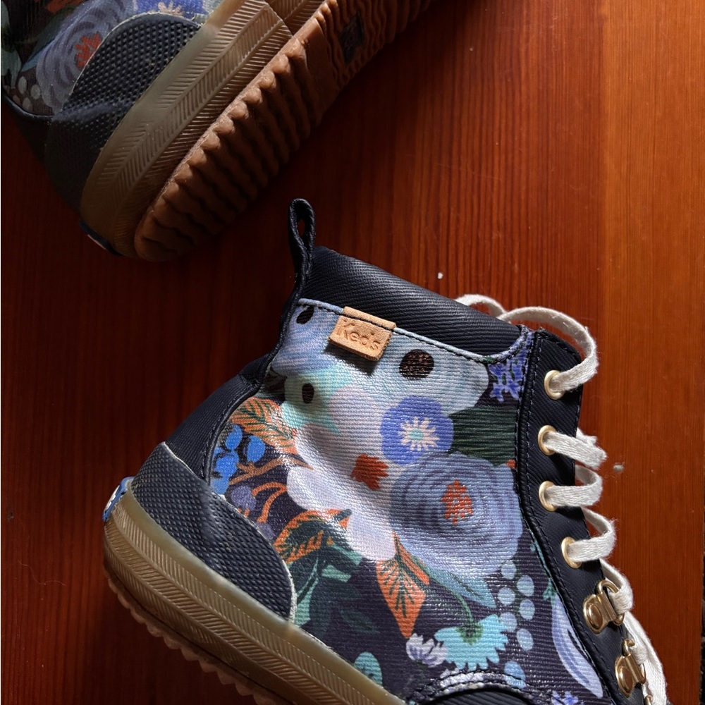Keds x Rifle Paper navy floral boots